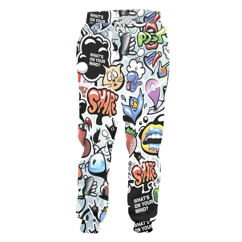 

Mens Jogger Sports Hip Hop Pants Casuals 3d Psychedelic Graffiti Printed Men Womens Sweatpants Comfortable Oversized Streetwear