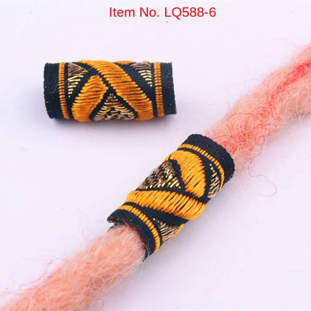 10Pcs/Set DIY Mini Fabric Hair Braid Beads Hiphop Reggae Colorful Cloth Dreadlock Beads Embroidery Decoration Men/Women