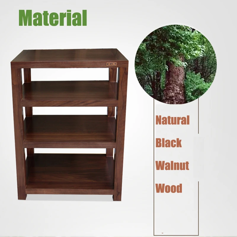 High End Four layer Walnut Wood Audio Cabinet Europe Audio Shelf Rack Home HIFI Stand Media Component Shelf Rack TV Cabinet