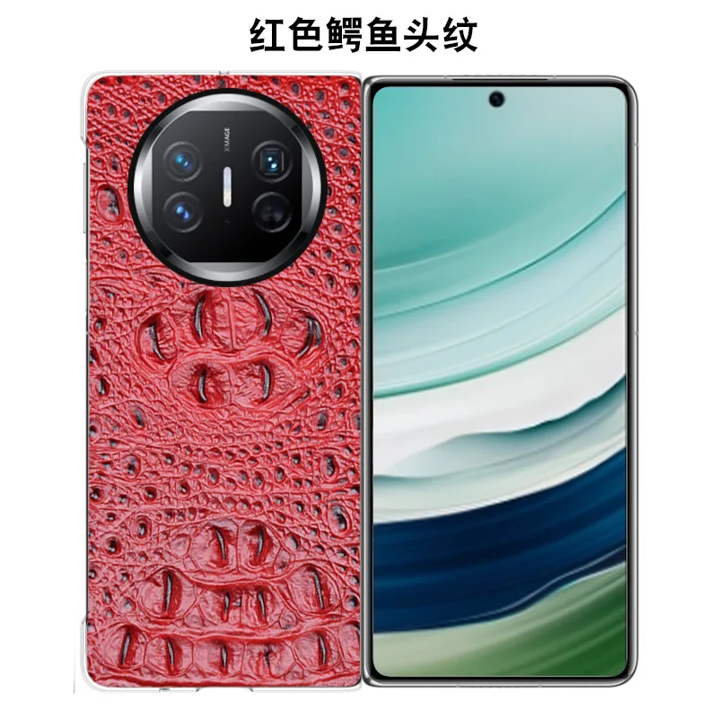 New Genuine Leather Luxury 3d Crocodile Head Phone Case For Huawei Mate X5 Cover Cases