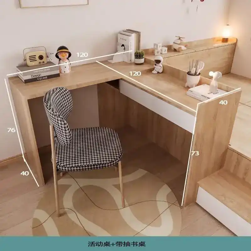 Small unit bedroom tatami with desk, bed, wardrobe