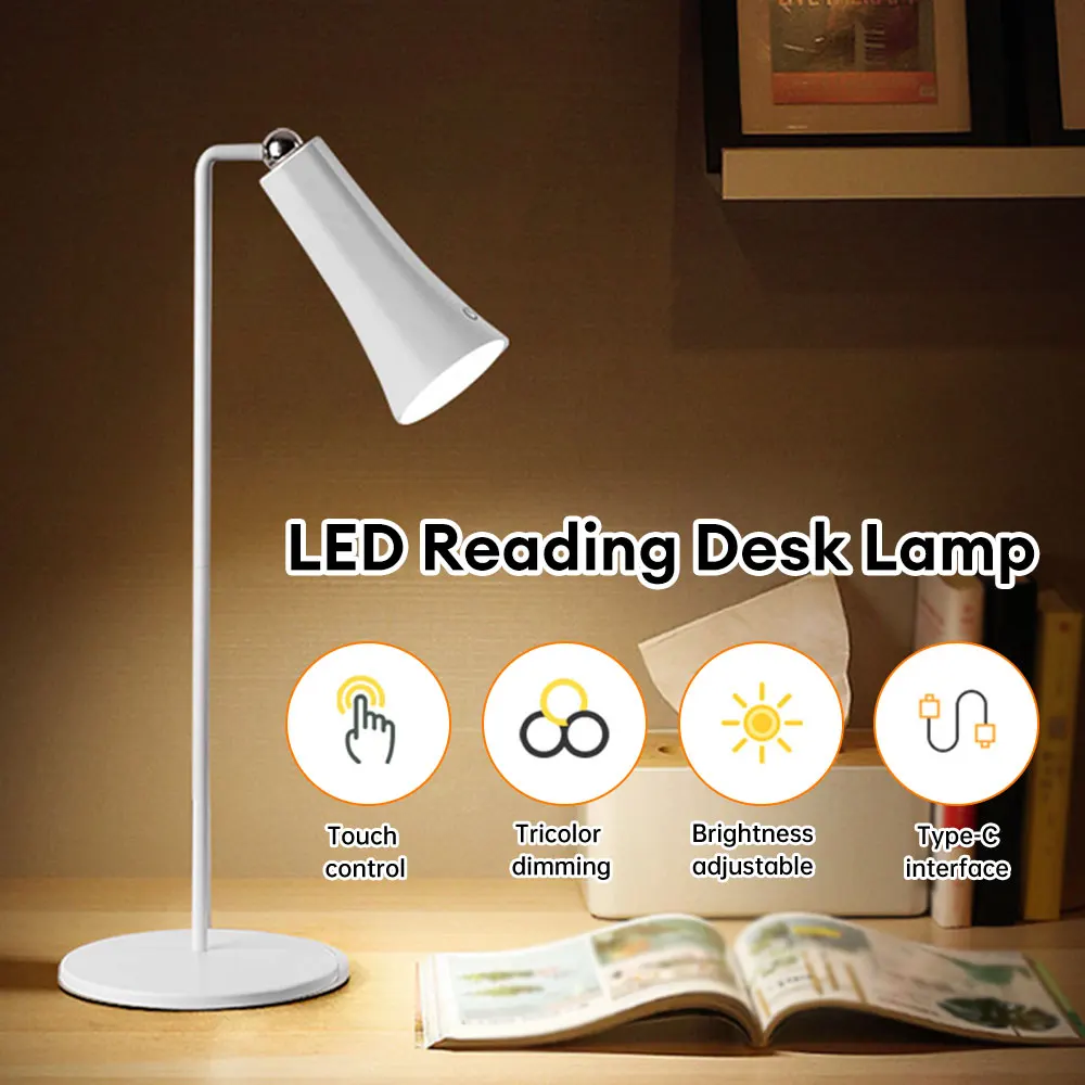 

LED Table Desk Lamp Eye Protection USB Rechargeble Adjustment Learning Lights Bedroom Bedside Decor Night Light Sunset Desk Lamp