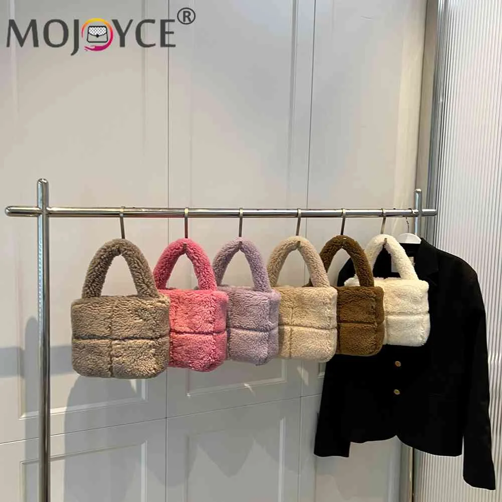 New Designer Women Teddy Fleece Fur Tote Bag Ladies Small Plush Fluffy  Handbags Fashion Fuzzy Clutch Purse - AliExpress