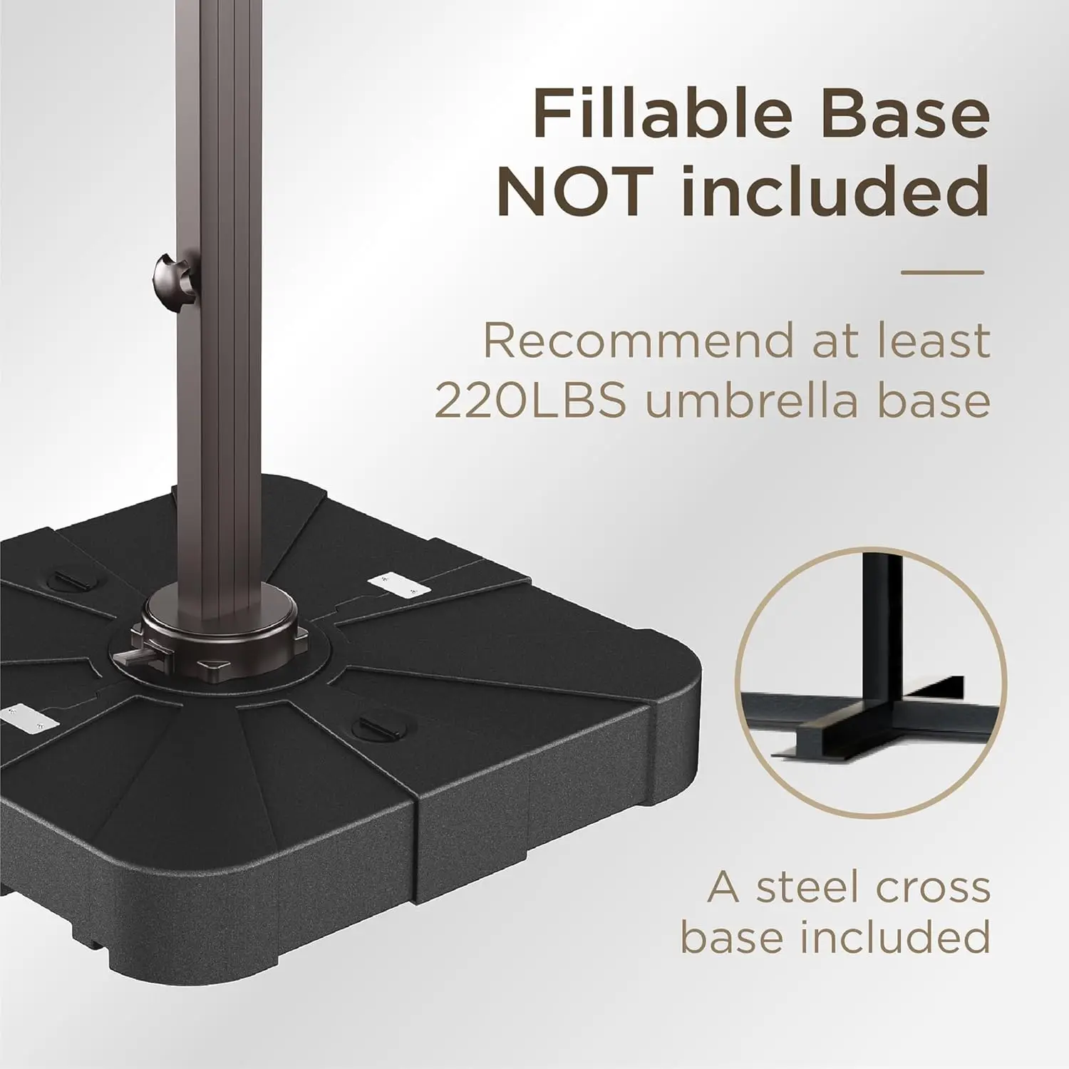 10X13Patio Umbrella Outdoor Large Rectangle Offset Cantilever Umbrellas Double Top Heavy Duty Windproofwith 360-degree Rotationk