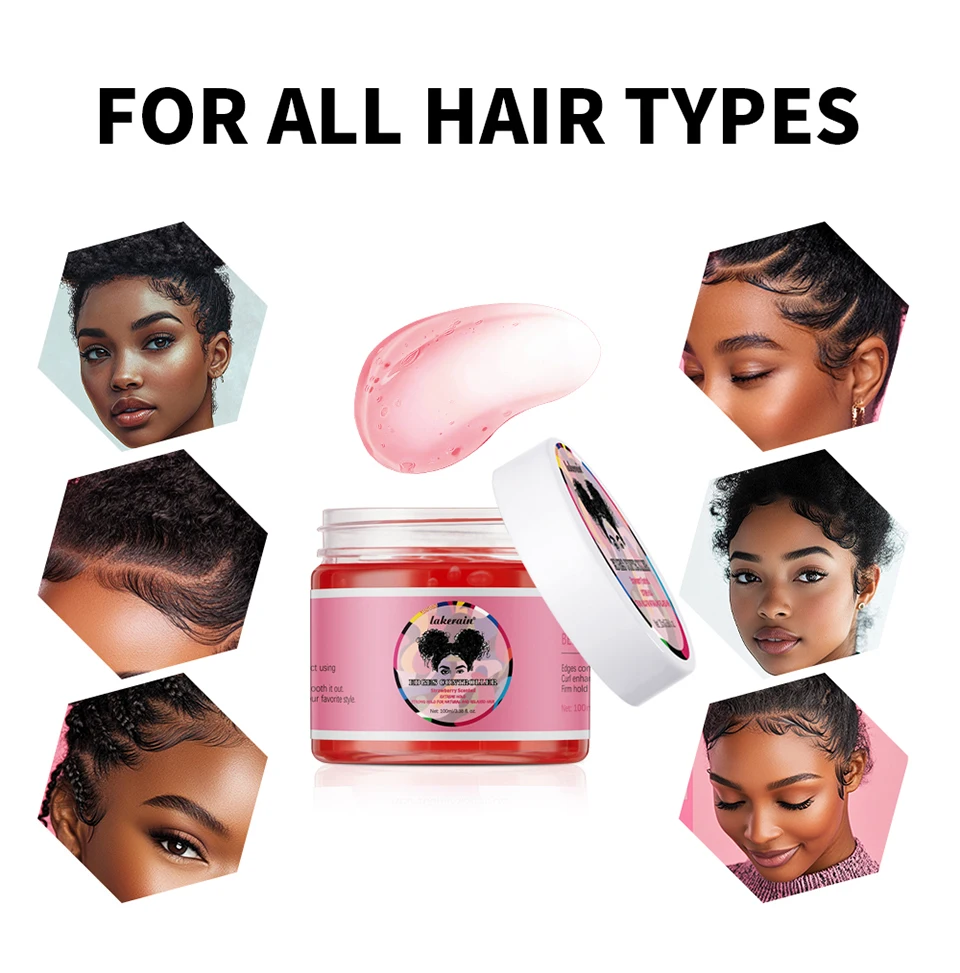 Strong Edge Control Hair Gel - Non-Greasy Long Lasting Styling Wax for All Hair Types