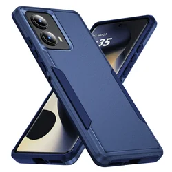 Shockproof Hybrid Armor Phone Case with Dual Layer Protection for Moto Edge 2024 (Dark Blue)