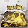 Demon Slayer Agatsuma Zenitsu Duvet Cover Set HD Comforter Cover for Kids Bedding Sets Bedclothes Bedroom Decor 2