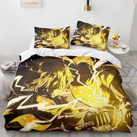 Demon Slayer Agatsuma Zenitsu Duvet Cover Set HD Comforter Cover for Kids Bedding Sets Bedclothes Bedroom Decor 2