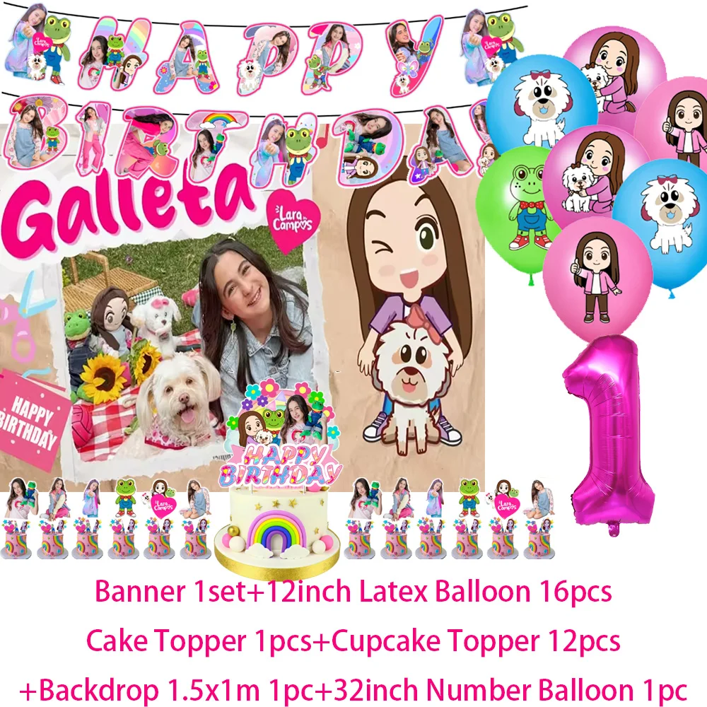 Mexiko INS Stern Lara Campos Geburtstag Party Dekoration Hintergrund Mädchen und Frosch Luftballons Topper Kuchen Baby Dusche liefert Kinder Geschenk – Detail 7