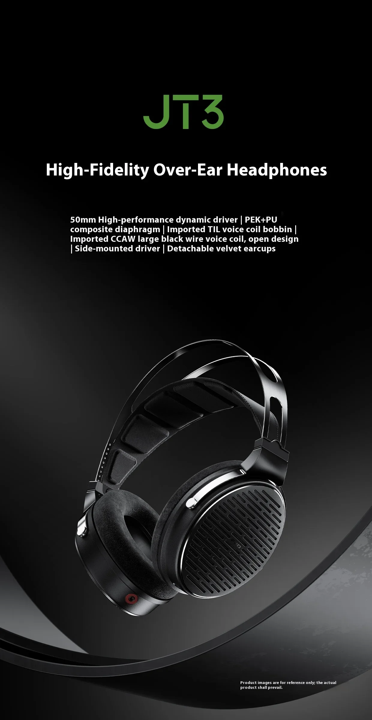 FiiO JT3 50mm Dynamic Driver Over-Ear Headphones