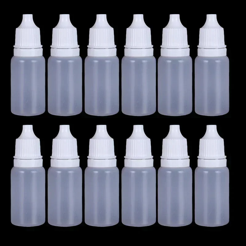 Dropper Bottle 10ml 25/50/100Pcs Eyes Liquid Dropper Refillable Bottle Eye Care Liquid Drop Sample Bottle Plastic Squeezable Vial