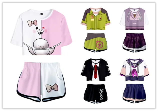 

Danganronpa V3 Kazuichi Souda Cosplay Costume Crop Top T-shirt Shorts Outfits Halloween Carnival Suit