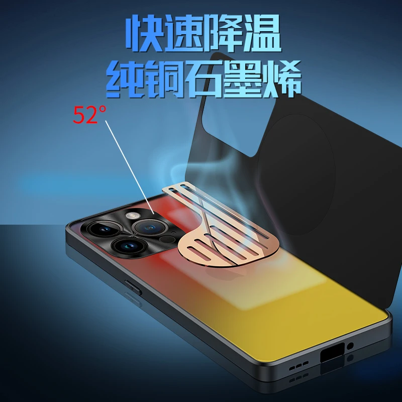 Aluminum Alloy Heat Dissipation Case for iphone 15 14 12 13 Pro Max Plus Case Graphene Cooling Metal Cover Phone Cooler Radiator