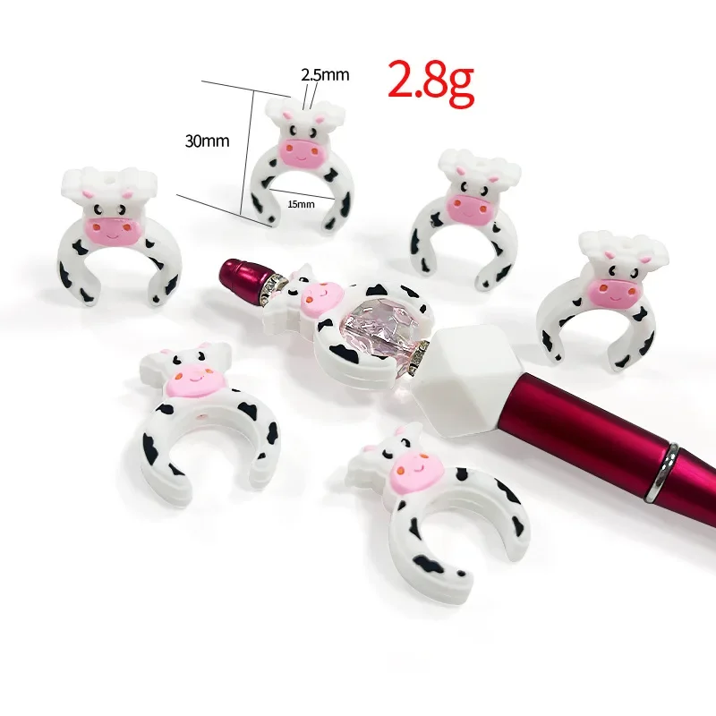 50pcs New Focal Silicone Beads BPA Free Dairy Cattle Semi-circular Beads Baby Teether Toys DIY Nipple Chain Jewelry Accessories