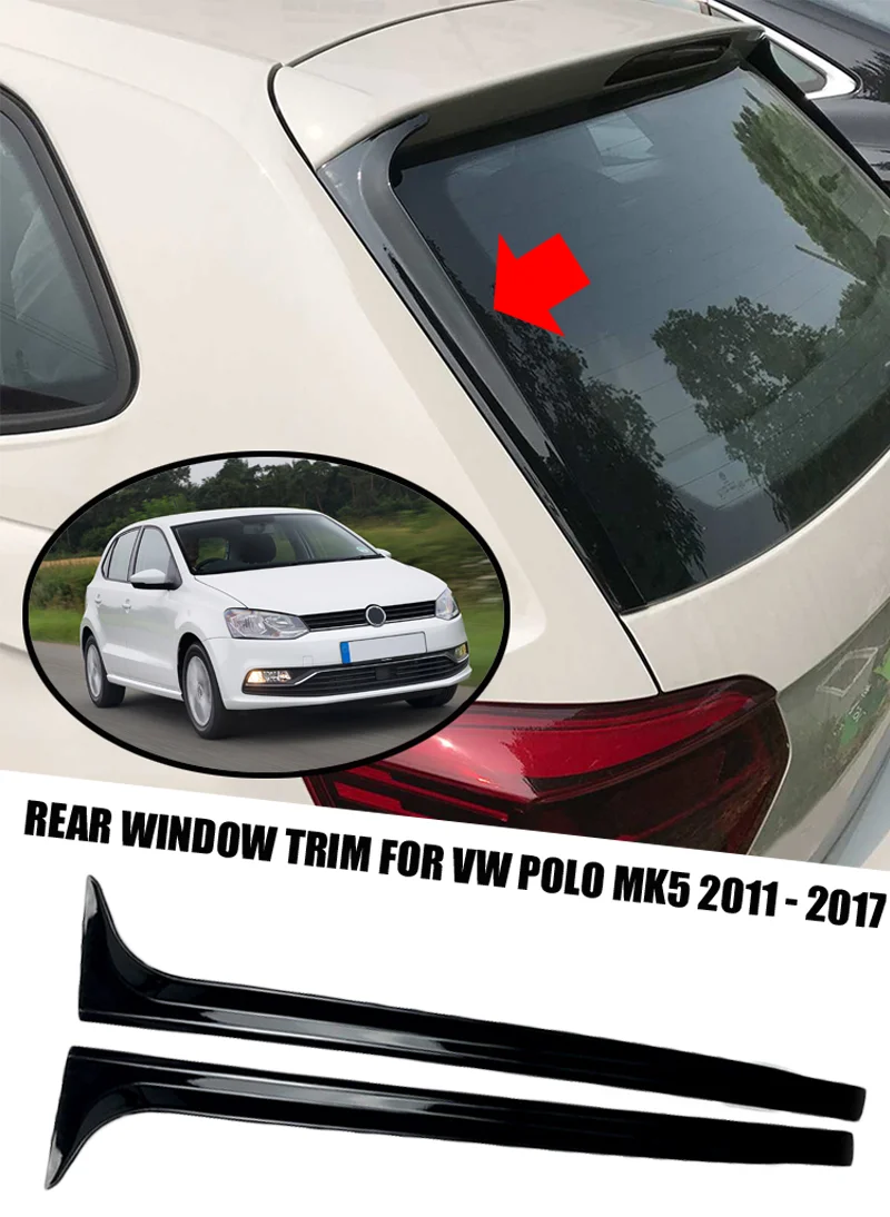Passend für VW-Zubehör Polo Mk5 6R 2010 2011 2012 2013 2014 2015 2016 2017, schwarze Scheinwerfer-Augenbrauen-Augenlid-Abdeckung, dekorative Verkleidung – Detail 5