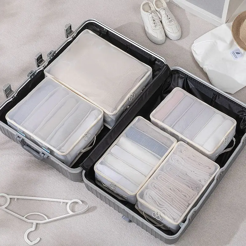 Foldable Storage Bag with Divided Interior Mesh Fabric Organizer Containers Large Stackable for Closet Suitcase Bedroom Travel 2