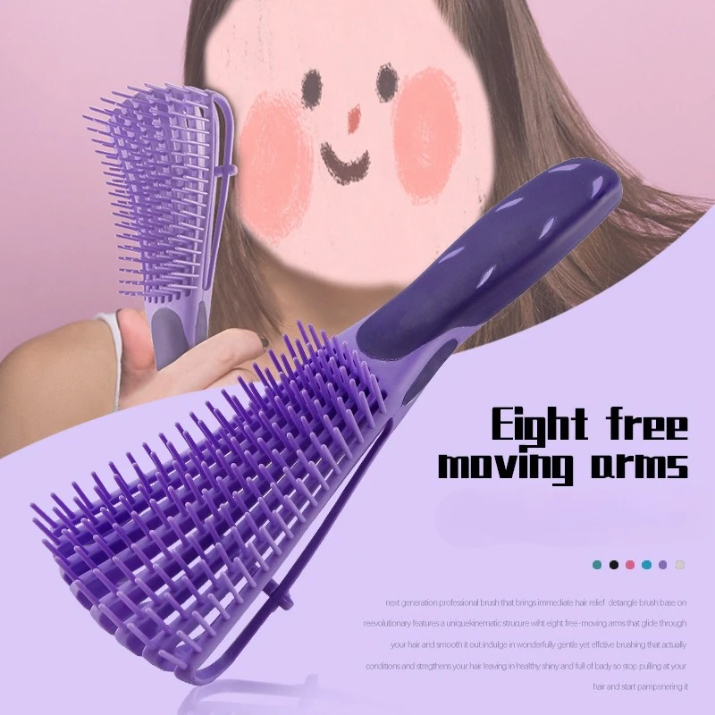 1Pcs 두피 마사지 엉킴 방지 브러시 정전기 방지 부드러운 헤어 매듭 제거 빗 살롱 미용 도구용