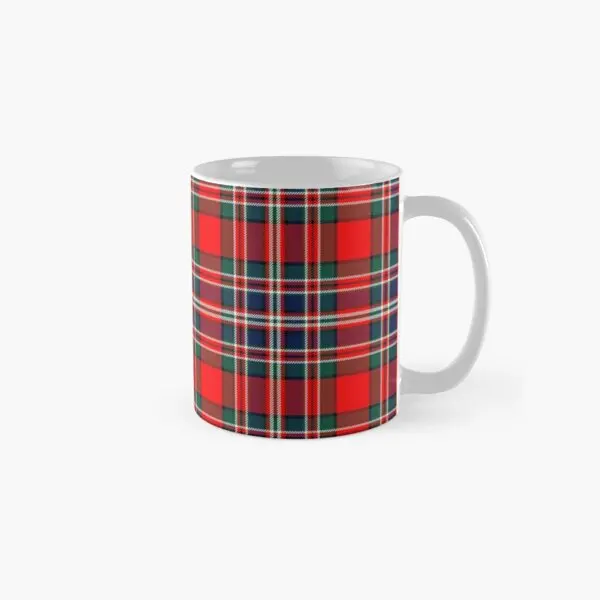 

Macfarlane Red Modern Tartan Classic Mug Design Gifts Picture Simple Coffee Cup Drinkware Image Printed Photo Tea Handle Round