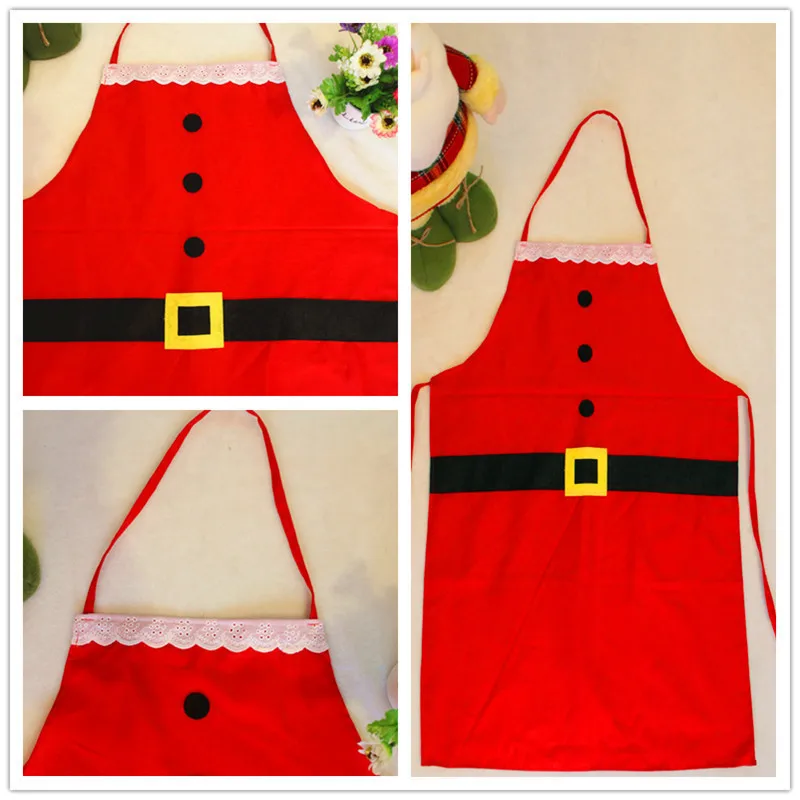 Christmas Apron Festive Holiday Kitchen Cooking Baking Wear Soft Reusable Family Party Decorating Outfits Supplies