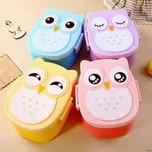 Microwave Cartoon Owl Kid's Lunch Box 1000ml Food Storage Container Children Kids School Tuppers Food Plastic Storage Container