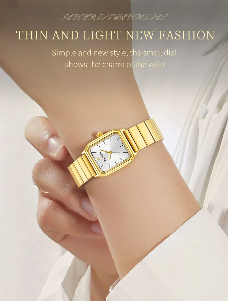 WLISTH 2023 New Gold Women Watches Creative Steel Women's Bracelet Wrist Watches Ladies Square Waterproof Female Relogio Femini