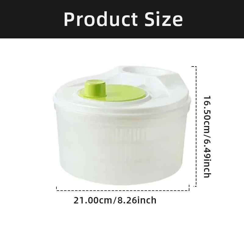 Description Picture 4 of itemManual Hand Cranked Fruit Veg Salad Spinner Double Layer Kitchen Wash Basin Drain All  in One Multifunctional Veggie Drying Tool