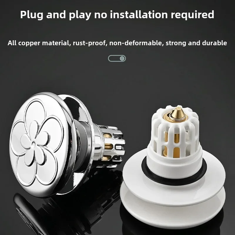 Press Bounce Basin Pop-up Drain Filter Bathroom Shower Sink Filter Plug Wash Basin Hair Sink Strainer Kitchen Bathtub Stopper