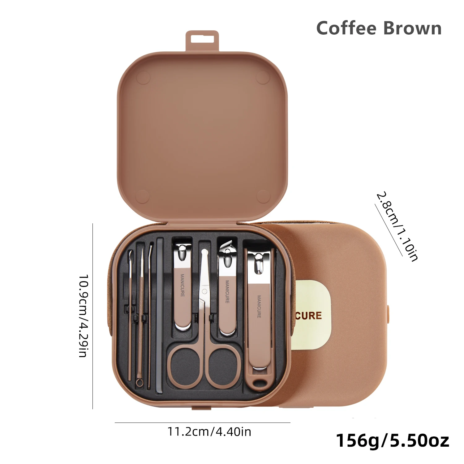 Deluxe Nail Care Kit: Precision Clippers, Nano Glass Buffer & Organizer Case