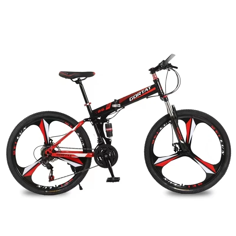 foldable bicycle mountain bike wheel size 26 inches Road bike 21 speeds Suspension Bicycle Double Disc Brake