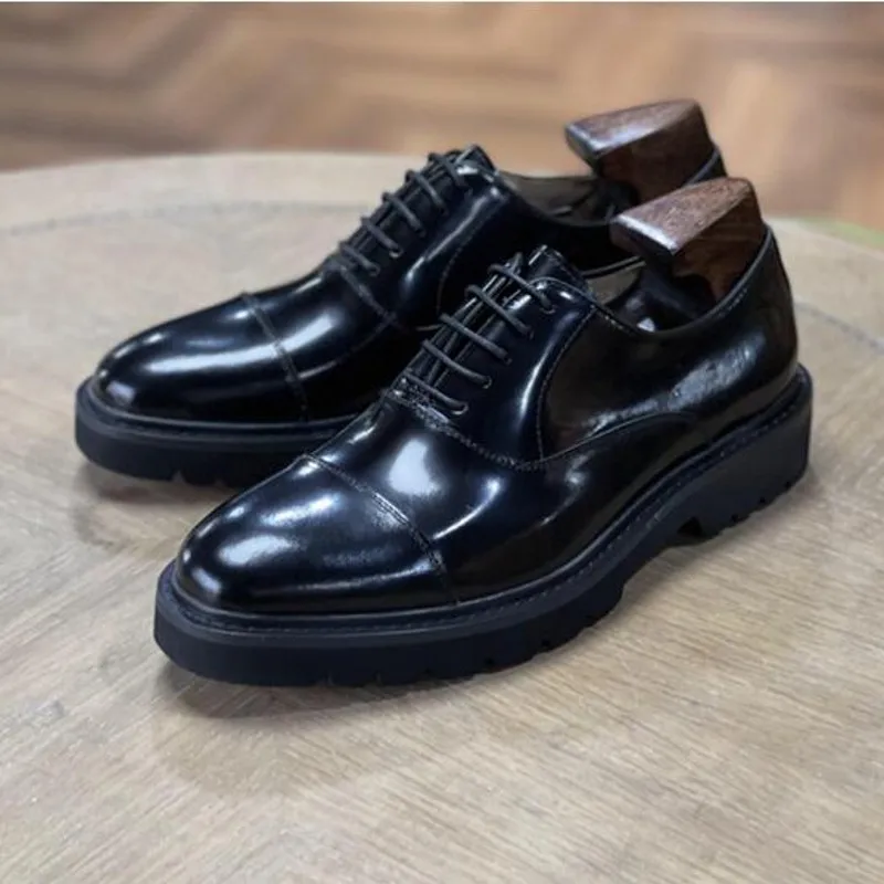 2023 Men Casual Shoes Fashion Full Grain Leather Formal Business Dress Shoes Gentlemen Flats