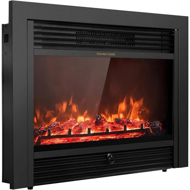 Electric Fireplace Insert, Wall Recessed/Mounted, Freestanding Fireplace with Remote Control, 3 Color Adjustable Flames, 1