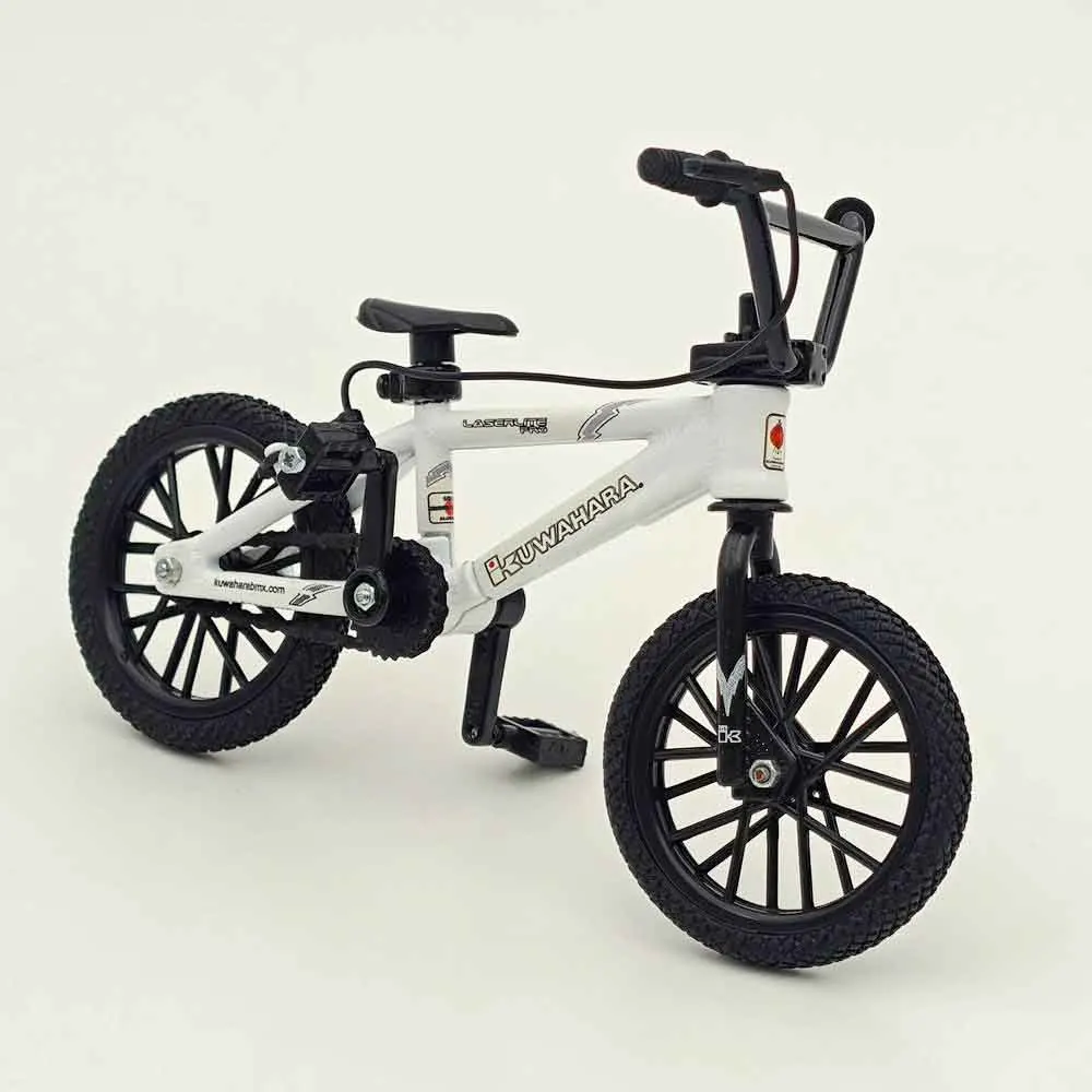 플릭 트릭스 미니어처 BMX 핑거 바이크 프리미엄 자전거 다이캐스트 장난감 선물 쿠와하라 레이저라이트 프로 -화이트