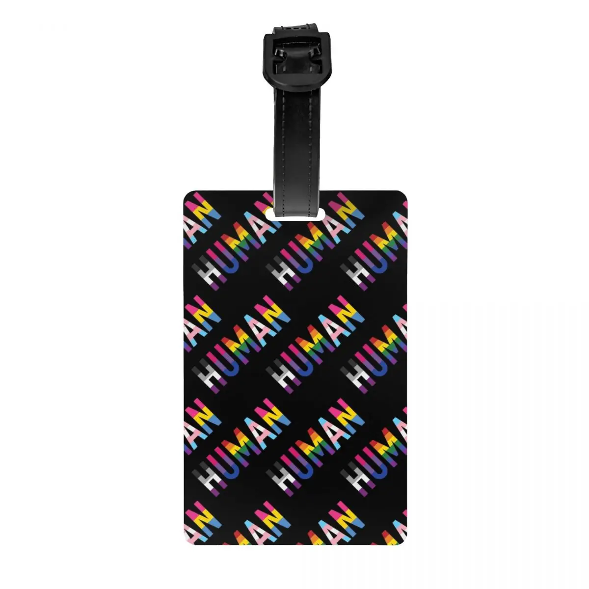 

Custom Human Gay Pride Luggage Tag With Name Card LGBT Privacy Cover ID Label for Travel Bag Suitcase