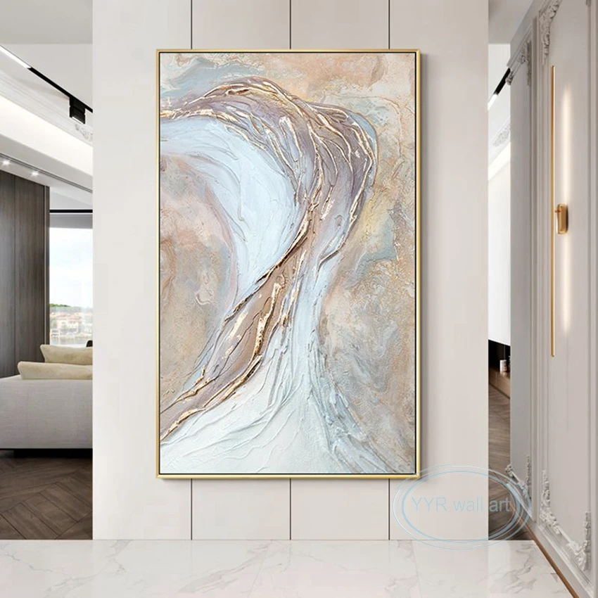 

Abstract Canvas Wall Art Handmade Oil Painting Home Aesthetics Decor Mural Modern Acrylic Texture Image Living Room Porch Poster