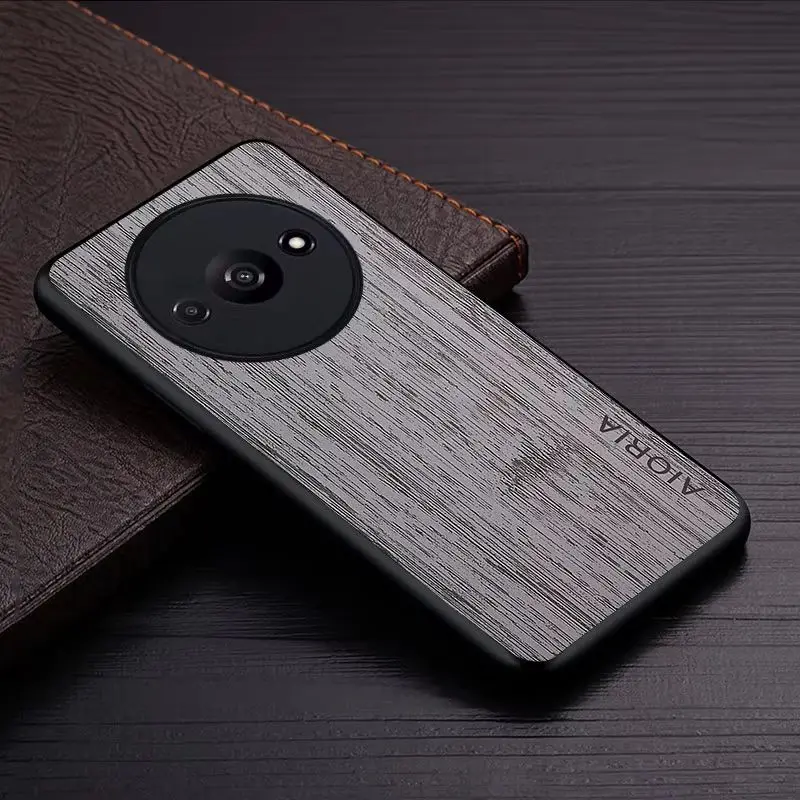 Luxury Bamboo Wood Pattern PU Leather Phone Case Cover