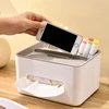 1pc Desktop Organizer Tissue Box Multi-function Remote Clutter Storage Cell Phone Holder Car Tissue Box Desk Storage Tools 1