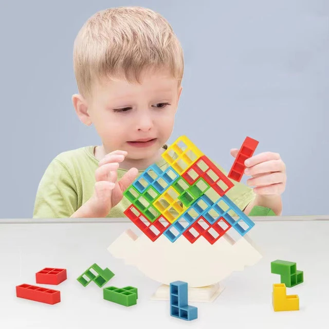 Quebra-cabeça jogos bebê empilhamento blocos de madeira crianças montessori  brinquedos melissa e doug empilhamento blocos balancin tetra torre jogo  arco-íris - AliExpress