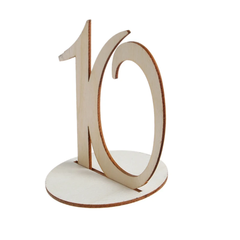 Wooden Wedding Supplies 10pcs 1-10/11-20/1-20 Table Numbers Set with Base Birthday Wedding Party Decor Gifts