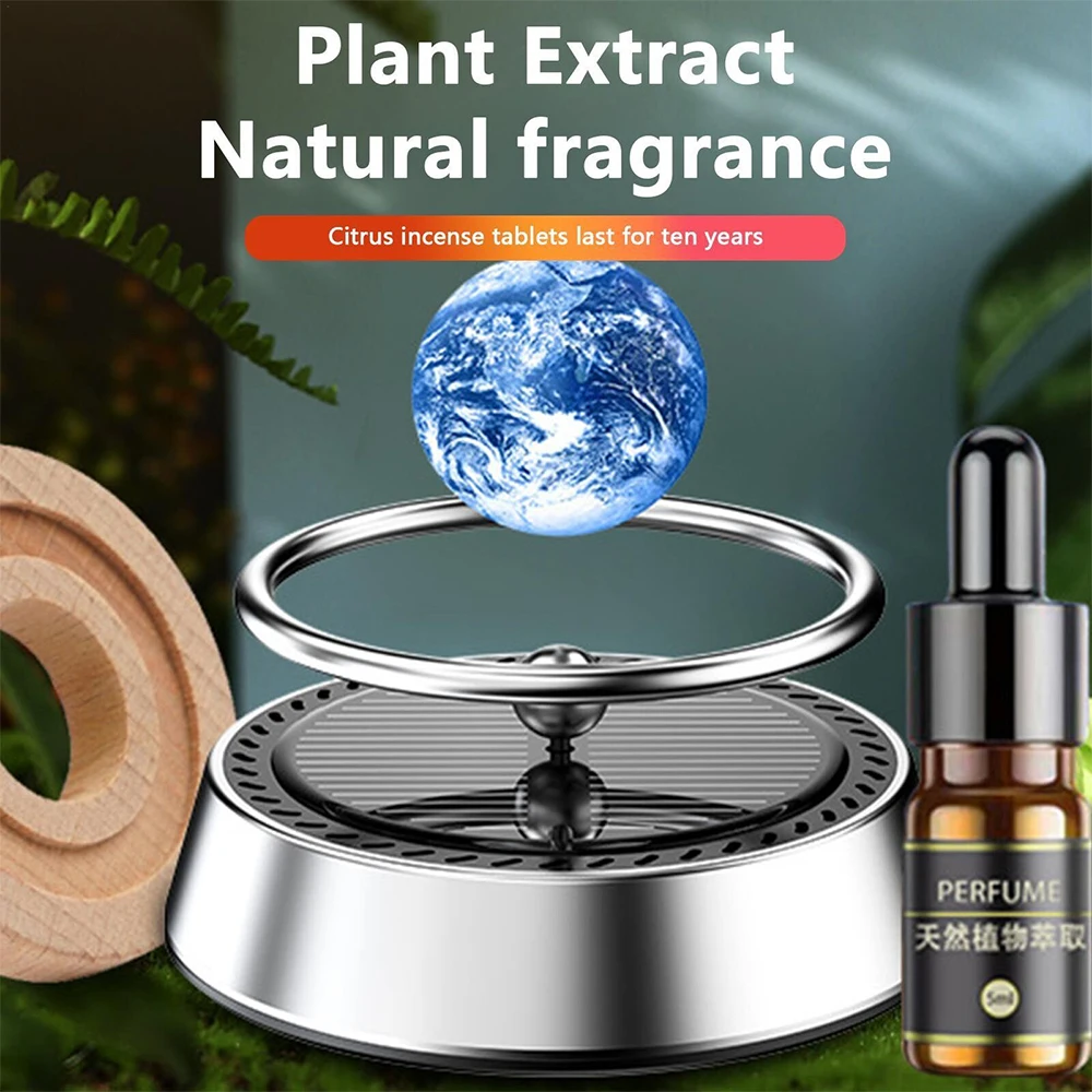 

New Solar Perfume Diffuser Star Car Aromatherapy Air Freshener Ornament Dashboard Decoration Auto Rotating Deodorant Diffuser