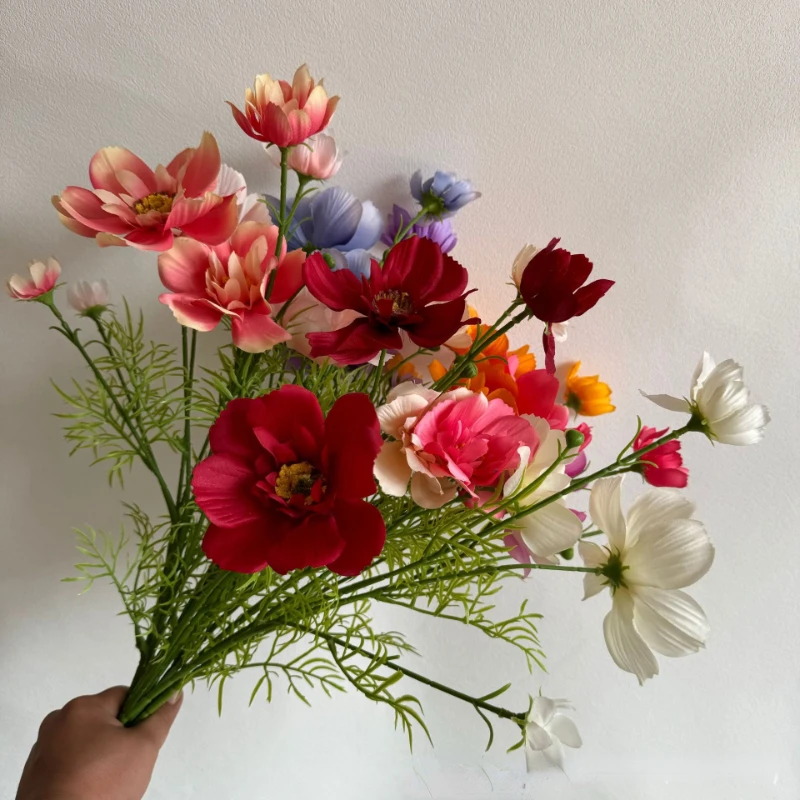 10 stücke künstliche kleine Gänseblümchen Gesang Blumen grüne Pflanze gefälschte Blume Hochzeit Dekoration Simulation Champagner Gänseblümchen Zweige