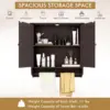 Bathroom Cabinet Wall Mounted, Bathroom Medicine Cabinet with Bar&Double Door&Adjustable Shelf, Over The Toilet Storage Cabinet 6