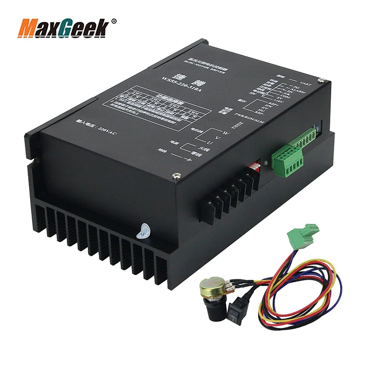 

Maxgeek WS55-220-310A Brushless DC Motor Driver Controller With Communications Port Input 220V for 1000W Motor