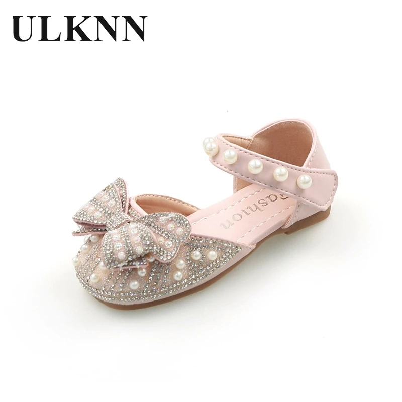 Girls' Sandals Spring/Summer Kid's Princess Shoes Children's Soft Soles Bow Bow Pearl Student Shoes For Girls