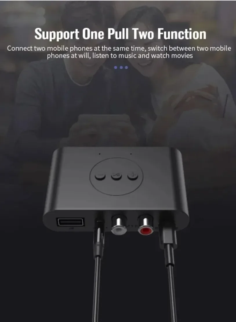블루투스 5.0 오디오 리시버 U 디스크 RCA 3.5mm 3.5 AUX USB 잭 스테레오 음악 무선 어댑터 마이크 차량용 키트 스피커 앰프
