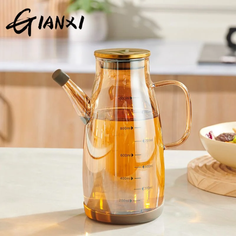 GIANXI Kitchen Home Cooking Oil Bottle Large Capacity Amber Oil Bottle Set Thickened Food Grade Leakproof Seasoning