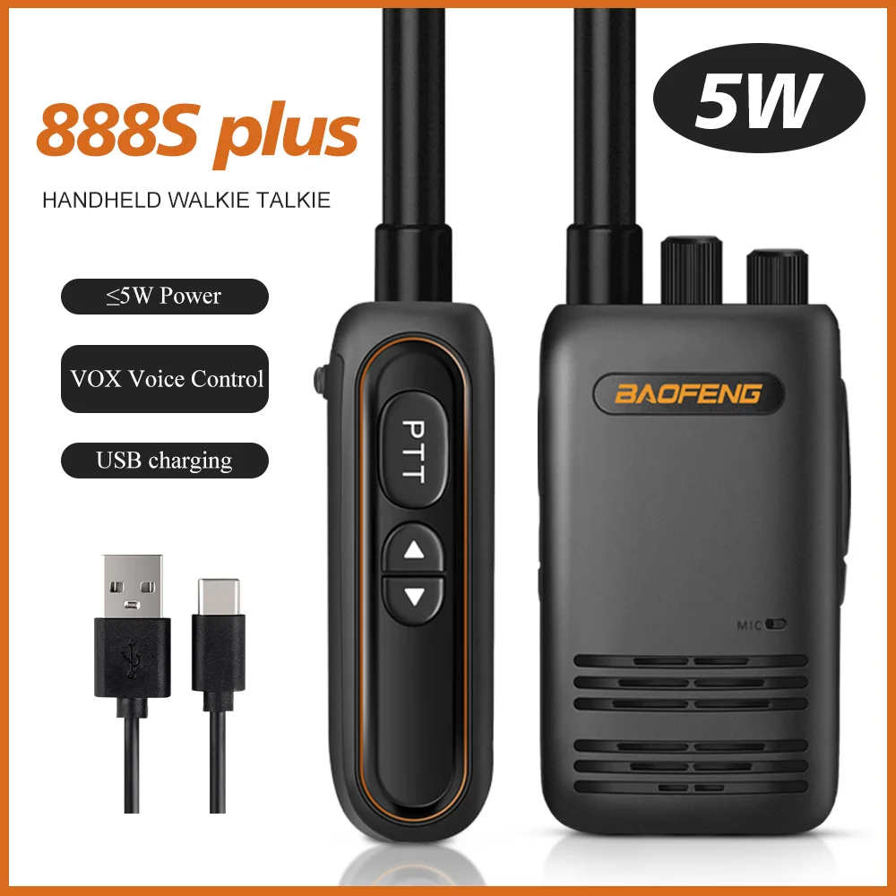 

BAOFENG Walkie Talkie BF 888S Plus UHF 400-470MHz Ham Transceiver 5W 16 Channels Professional Portable Two Way Radio Hunt City