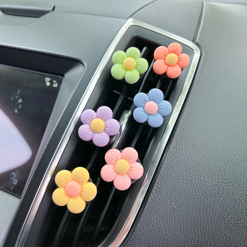 Bunte Nette Blume Auto Klimaanlage Steckdose Parfüm Duft Clip Auto Decor  Anhänger Ornamente Auto Innen Zubehör - AliExpress