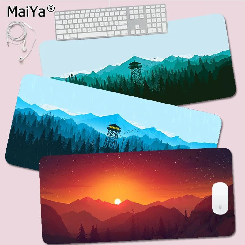 

Firewatch Forest Mousepad Custom Skin Desktop Desk Mat Kawaii Gaming Accessories Students Writing Pad for PC Computer Table