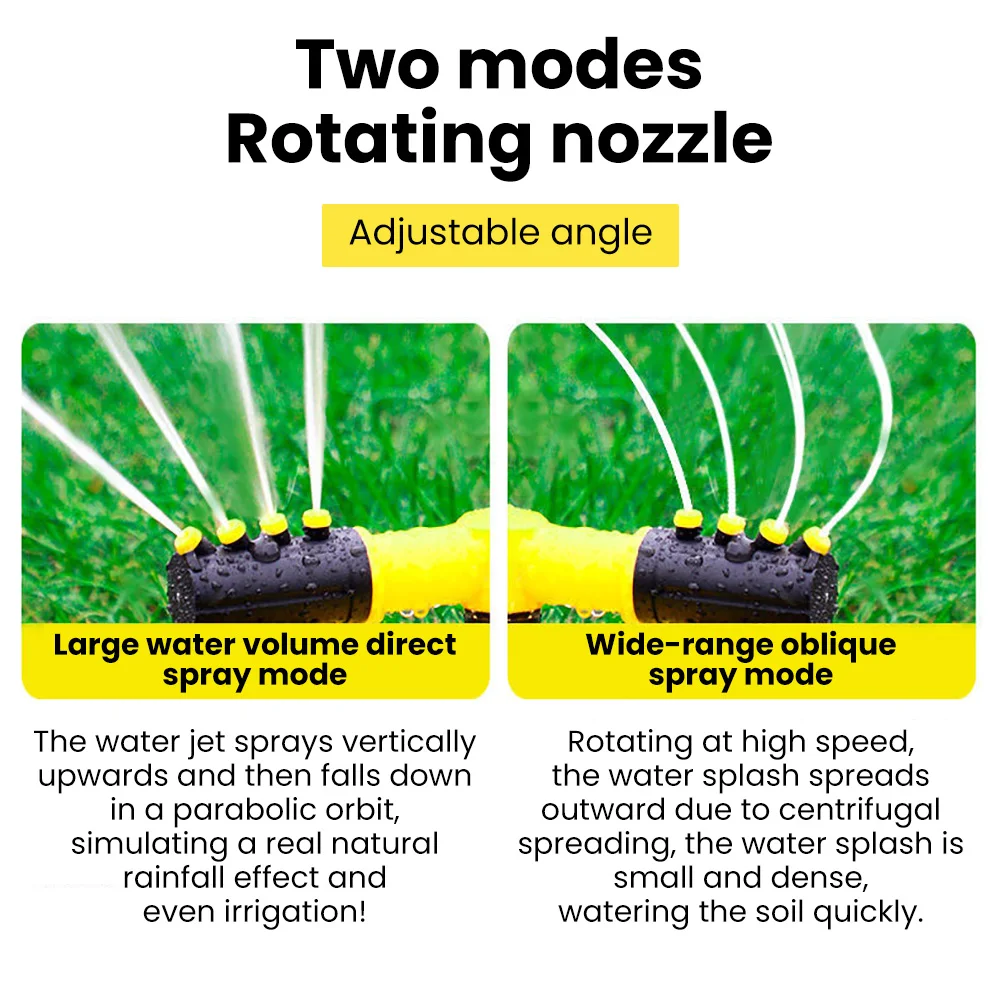 Rotating Sprinkler 360-degree Automatic Rotating Three-prong Sprinkler Irrigation Rotary Tandem Watering Device