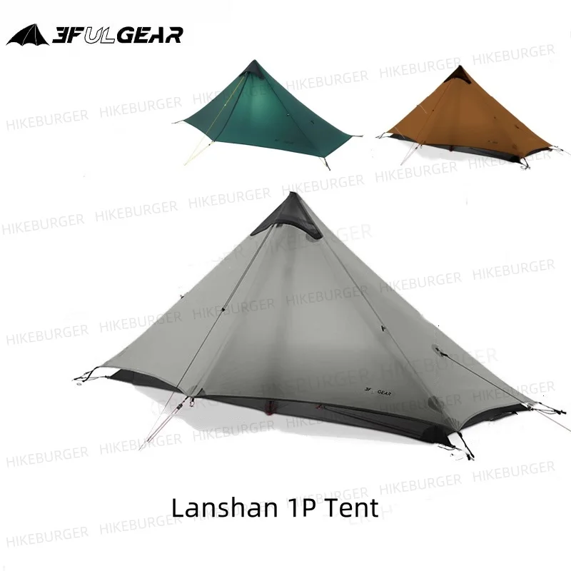 3F UL GEAR 2026 Lanshan 1 Tent Ultralight Outdoor Camping Poleless Tent T-zipper Door Waterproof Trekking Mountaineering 4